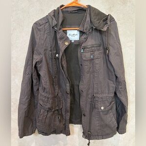 Snobbish Hooded Utility Jacket in olive green/Gray women’s medium